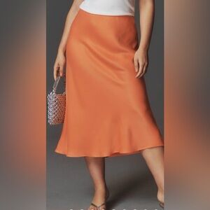 Anthropologie Slip Skirt CORAL US 1X NWOT